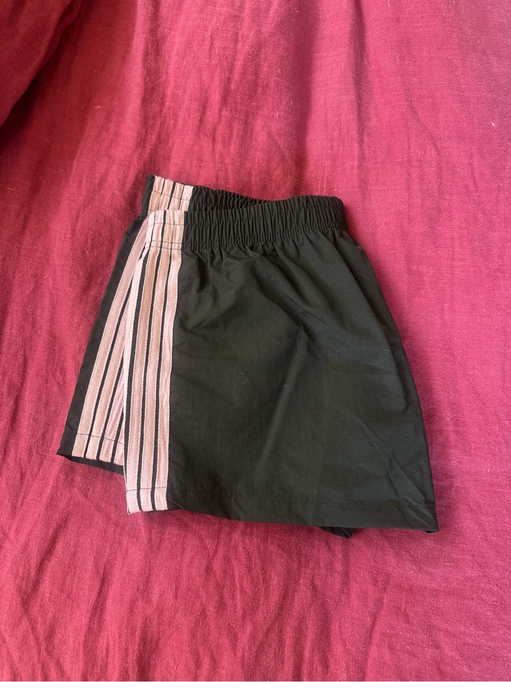 Black Athletic Skort with Pink Stripe Detail